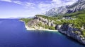 Marvelous Nugal beach near Makarska village, beautiful Mediterranean seascape Royalty Free Stock Photo