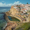 Marvelous view on Azenhas do Mar, small town at Atlantic ocean coast.Municipality of Sintra, Portugal