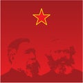 Marx and Engels portraits - vector