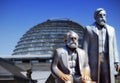 Marx and Engels and the Reichstag in Berlin