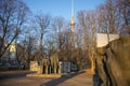 Marx and Engels Statue and TV Tower in Mitte Berlin Germany Royalty Free Stock Photo