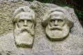 Marx and Hegel marble sculpture