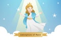 the feast of assumption of Mary, heaven light cartoon design