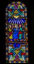 Mary and the Apostles at Pentecost - Stained Glass Royalty Free Stock Photo