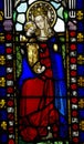 Mary with baby Jesus in her arms (stained glass) Royalty Free Stock Photo