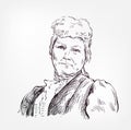 Mary Harris Jones vector sketch illustration