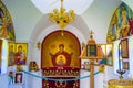 Small chapel interior icons Greece Royalty Free Stock Photo