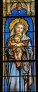 Mary Jesus Stained Glass Saint Perpetue Church Nimes Gard France