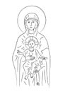 Mary and Jesus (vector)