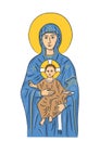 Mary and Jesus (vector)