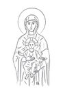 Mary and Jesus (vector)