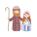 Mary joseph and baby jesus manger nativity, merry christmas