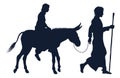 Mary and Joseph Christian Illustration Silhouettes