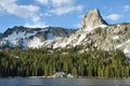 Mary lake and Crystal crag in Mammoth lakes, California Royalty Free Stock Photo