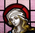 Mary the mother of Jesus in stained glass Royalty Free Stock Photo