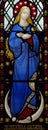 Mary, mother of Jesus in stained glass Royalty Free Stock Photo