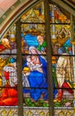 Mary Nativity Stained Glass All Saints Castle Church Schlosskirche Wittenberg Germany Royalty Free Stock Photo