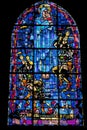 Mary Paratrooper Stained Glass Church St Marie Eglise Normandy France Royalty Free Stock Photo