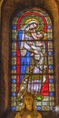 Mary Stained Glass Statue Saint Paul Church Nimes Gard France Royalty Free Stock Photo