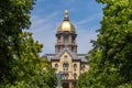 Notre Dame - Circa August 2018: Mary stands atop the Golden Dome of the University of Notre Dame Main Administration Building IV