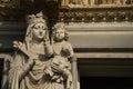 Mary statue with baby Jesus in front of the main portal - Cologne Cathedral - detail.auto_awesome.Meintest du: Marienstatue vor Royalty Free Stock Photo