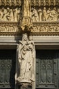 Statue of Mary on the main portal of Cologne Cathedral Royalty Free Stock Photo