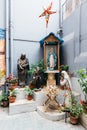 Mary statue with Saint Teresa of Calcutta statue in the Missionaries of Charity in Kolkata, India. Royalty Free Stock Photo