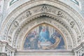 Mary surrounded by Florentine Artists, Merchants and Humanists, Portal of Florence Cathedral Royalty Free Stock Photo