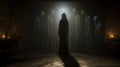 Mysterious Encounter: A Haunting 8k 3d Portrait With Ghostly Religious Symbolism