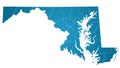Maryland administrative map. counties of Maryland map, blank Map, empty map of Maryland Royalty Free Stock Photo