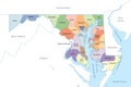 Maryland County Map Royalty Free Stock Photo