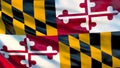 Maryland flag. 3d illustration. USA Royalty Free Stock Photo