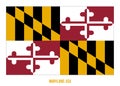 Maryland Flag Vector Illustration on White Background. USA State Flag Royalty Free Stock Photo