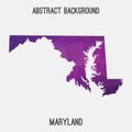 Maryland map in geometric polygonal,mosaic style.