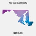 Maryland map in geometric polygonal,mosaic style.