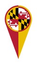 Maryland Map Pointer Location Flag