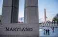 Maryland Pillar at the World War II Memorial Royalty Free Stock Photo