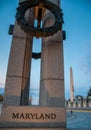 Maryland Pillar at the World War II Memorial Royalty Free Stock Photo