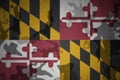 maryland state flag on the khaki texture . military concept Royalty Free Stock Photo