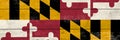 Maryland State flag on a wooden surface. Banner of the grunge Maryland State flag Royalty Free Stock Photo