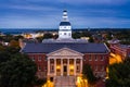 Maryland State House, in Annapolis, at dawn Royalty Free Stock Photo