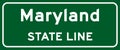 Maryland state line road sign