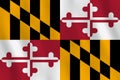 Maryland US state flag with waving effect, official proportion