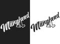 Maryland vector logo. Monochrome illustration of the USA state. Lettering and outline of territory of the United States of America