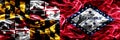 Maryland vs Arkansas colorful concept smoke flags placed side by side