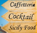 Sicily Food sign