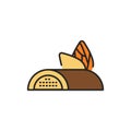 Marzipan bar color line icon. Isolated vector element.