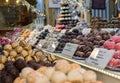 Marzipan and chocolate sweets at christmas tradition market at B