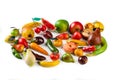 Marzipan fruits on a white background