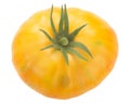 Marzipan Gold heirloom tomato, yellow w red streaks Solanum lycopersicum fruit, isolated, top  view Royalty Free Stock Photo